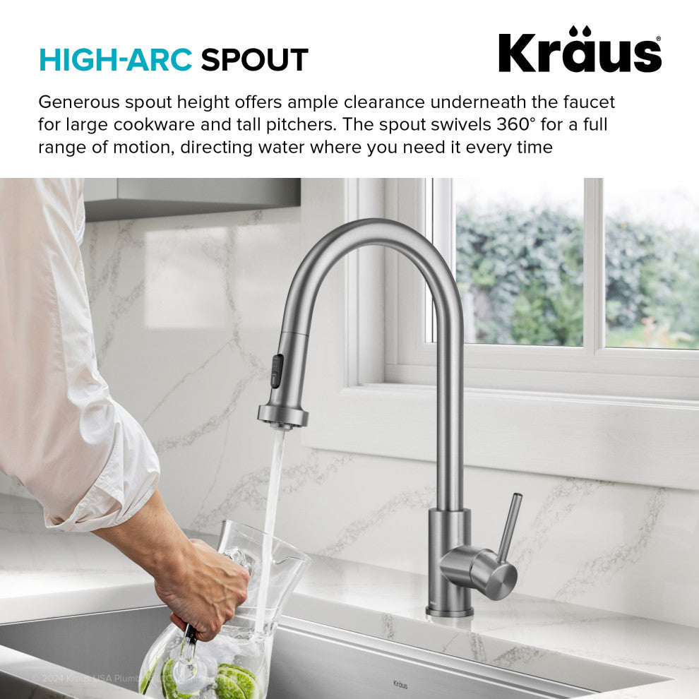 Bolden 2-Function Pull-Down 1-Handle Kitchen Faucet, Spot-Free Stainless Steel