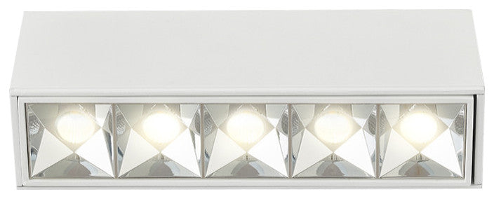 5 Lights Integrated LED Surface Mounted Downlight Commercial Grade, White