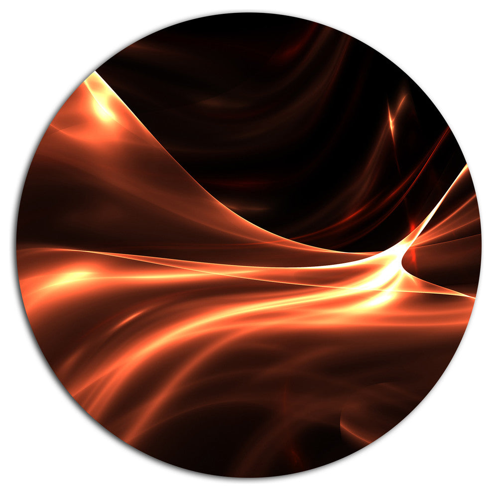 Brown Abstract Warm Fractal Design, Abstract Round Wall Art, 36"
