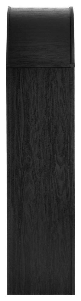Evie Arched Tall Display Cabinet, Black Oak