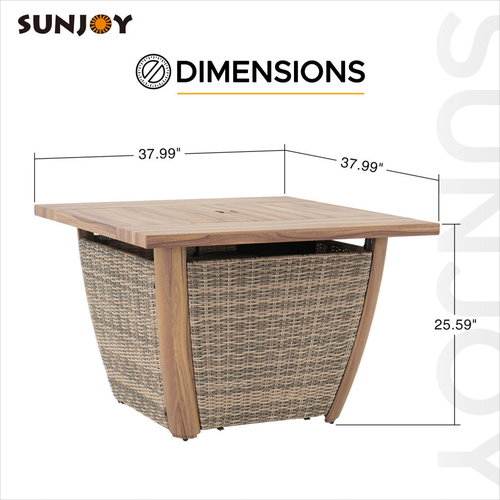 Sunjoy Belson Propane Burning Firepit Table