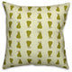 Pear Pattern, Green Throw Pillow Cover, 16"x16"
