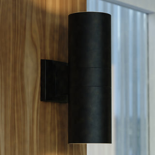 Chiasso Aluminum Integrated LED Black Outdoor Wall Lantern with Up Down Lighting
