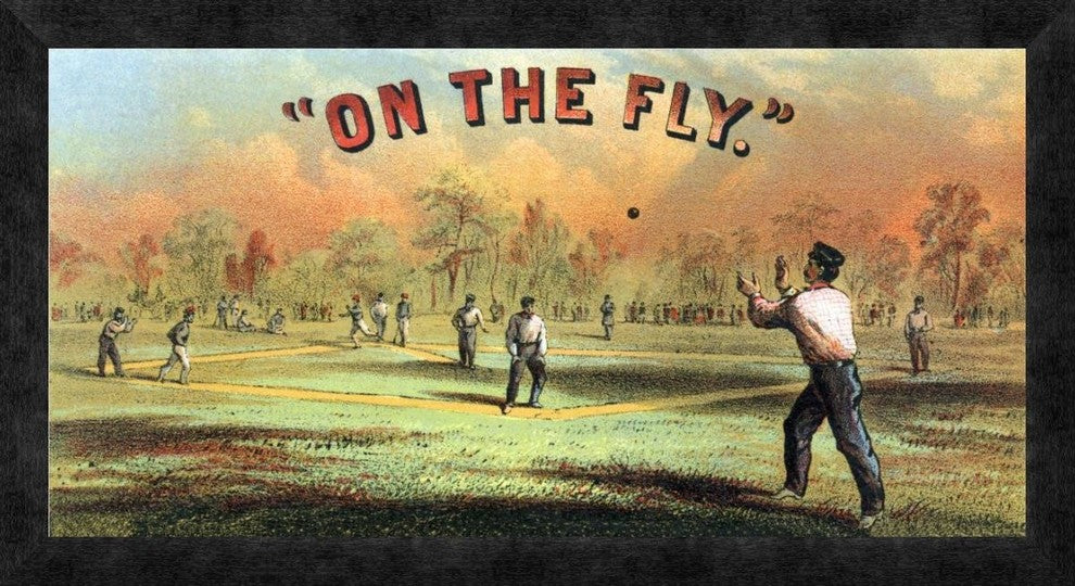 "On the fly" Framed Canvas Giclee by Vintage Sports, 26"x14"
