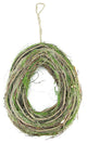 Grapevine Twig and Green Moss Egg-Shaped Wreath, 11"