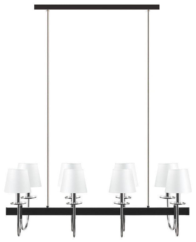 Hampton Hill Fairmount Traditional 8-Light Chandelier, Black/Silver