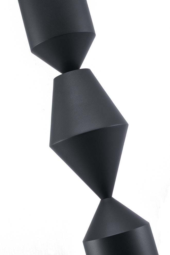 1-Light Black Iron Floor Lamp With A White Acrylic Shade