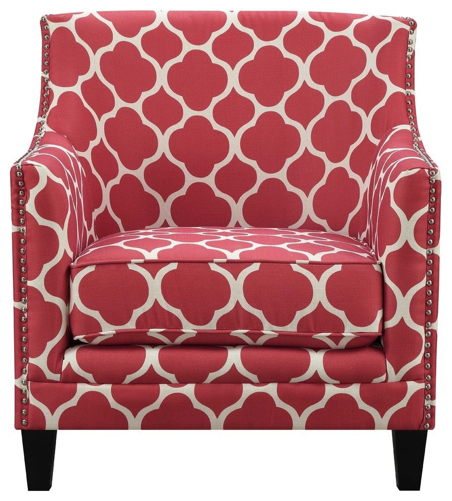 Deena Accent Chair, Dove, Strawberry