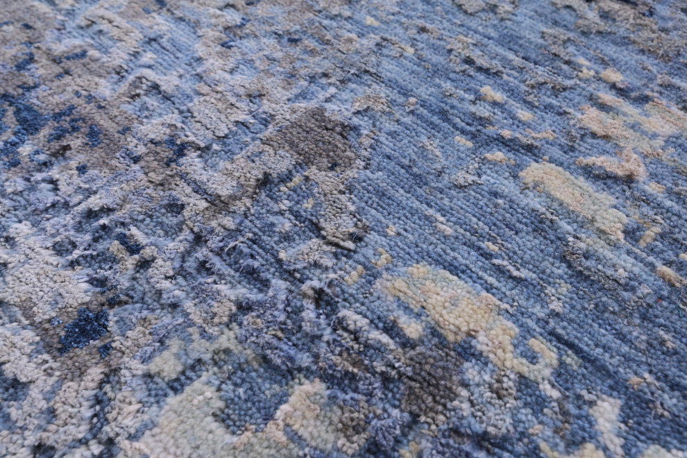 Wool & Silk Modern Hand Knotted Rug 7' 10" X 10' 0" - Q15975