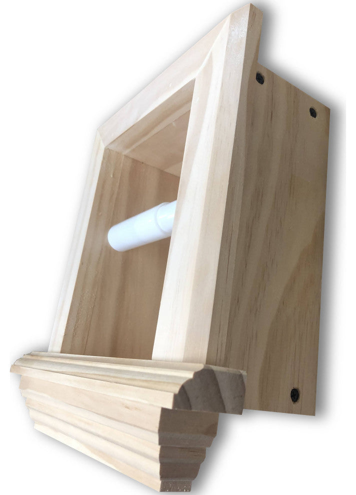 Tampa Recessed Solid Wood Toilet Paper Holder 7 x 8.5, Unfinished