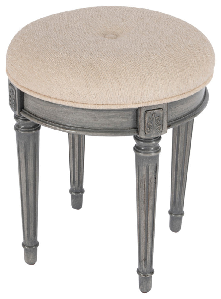 Butler Bernadette Cherry Vanity Stool, Powder Gray