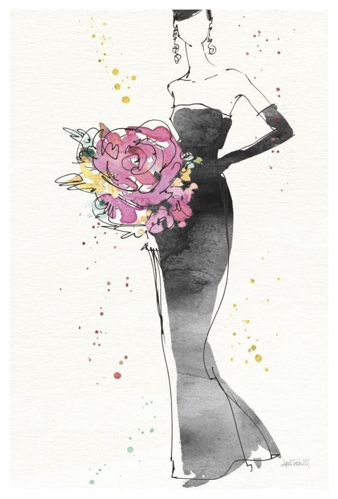 "Floral Fashion III v2" Digital Paper Print by Anne Tavoletti, 34"x50"