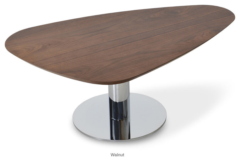 Island Coffee Table, Stainless Steel Base, White Lacquer