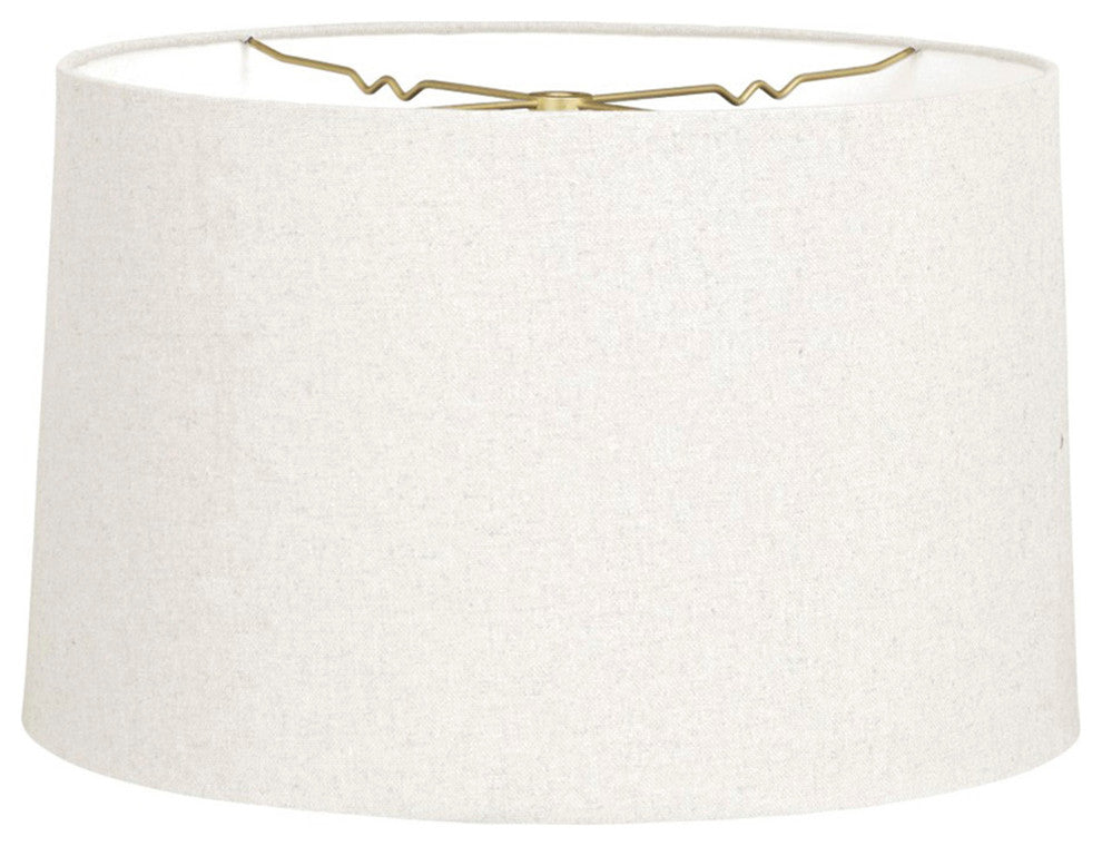 Royal Designs Shallow Drum Hardback Lampshade, Linen White, 15"x16"x10"