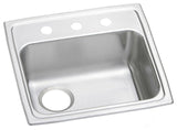 Elkay PSRADQ191955L Celebrity 19-1/2" Drop In Single Basin - 3 Faucet Holes