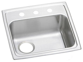 Elkay PSRADQ191955L Celebrity 19-1/2" Drop In Single Basin - 3 Faucet Holes