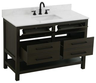 Home Living 48" Single Bathroom Vanity, Mocha Brown With Backsplash