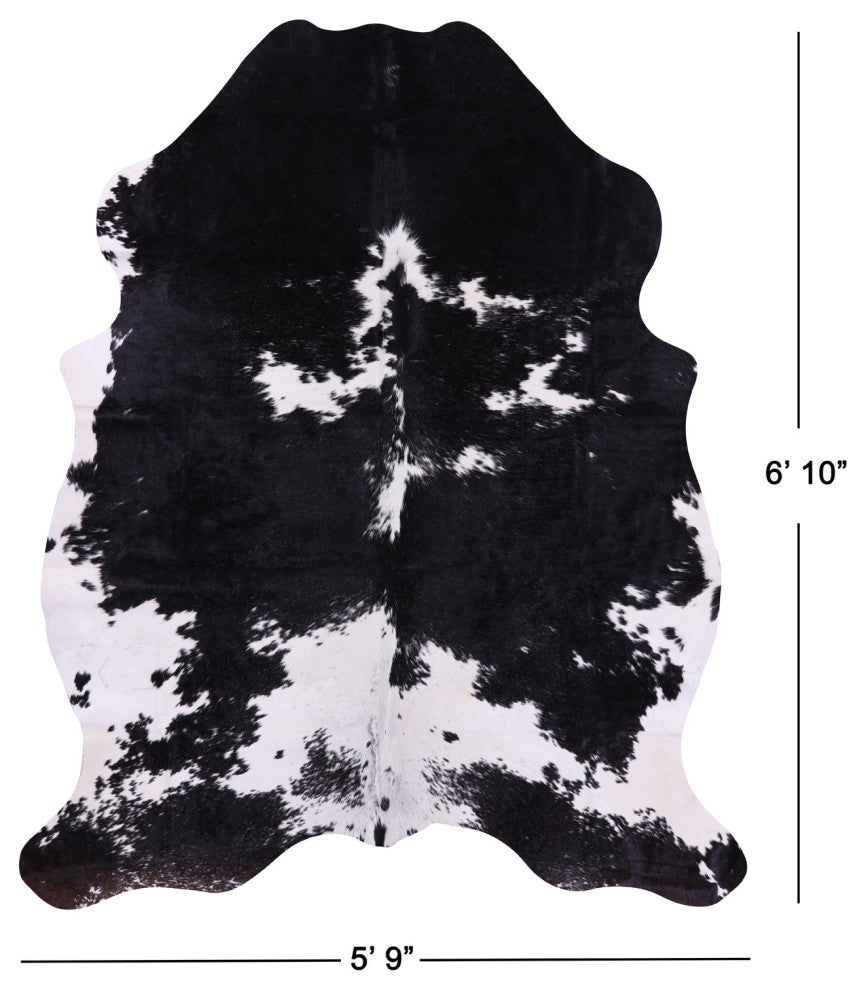 6' 10" X 5' 9" Organic Natural Hair-On Cowhide Area Rug C1666