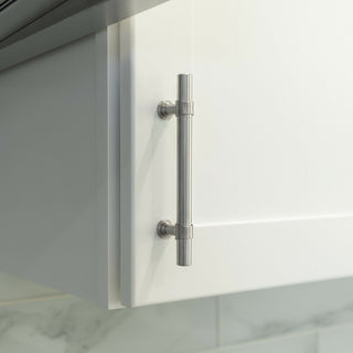 Brushed Nickel T Bar Handle Pull 3-3/4" (96mm) Hole Centers, 6" Overall Length