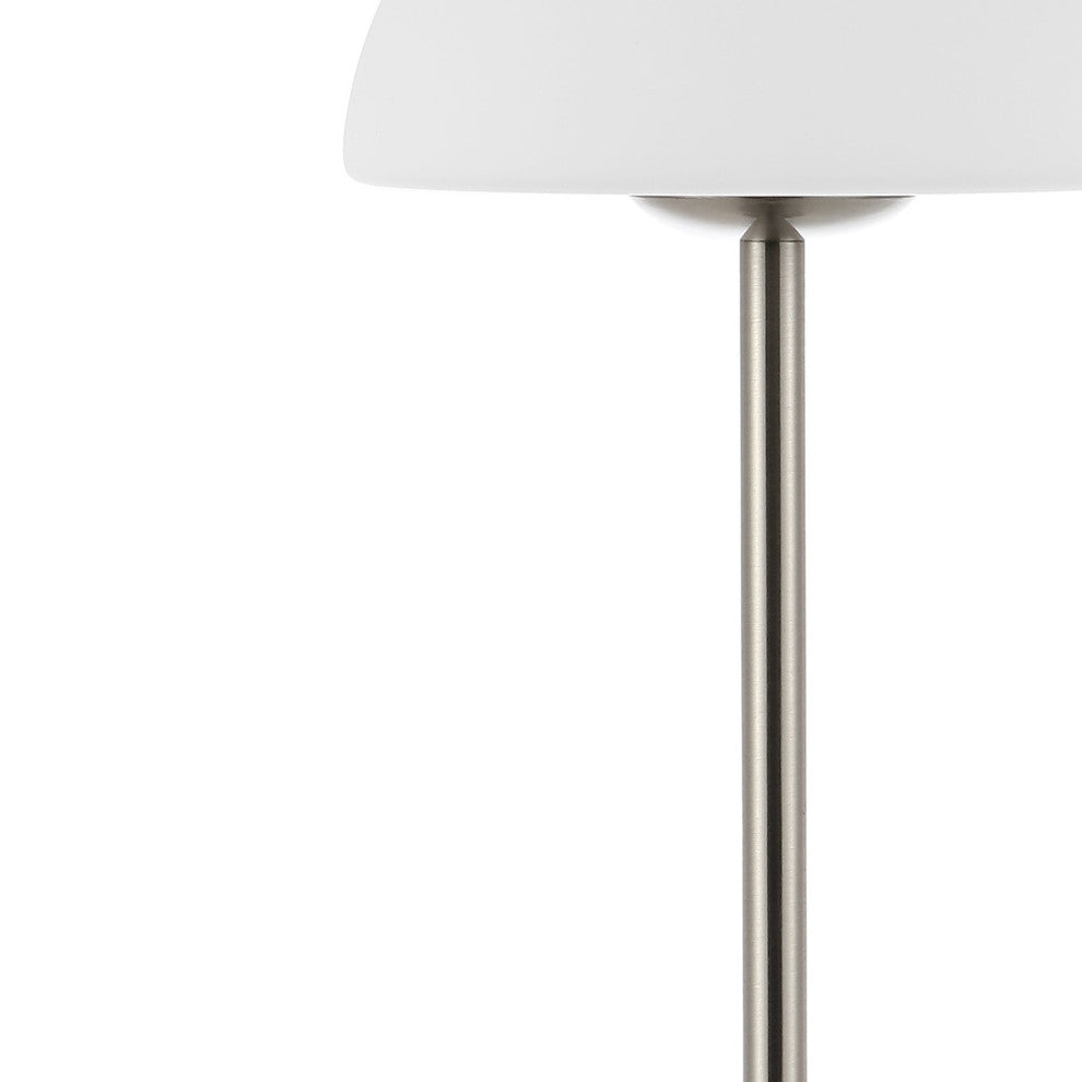 12.5" Modern Minimalist Iron Rechargeable Integrated LED Table Lamp, Nickel