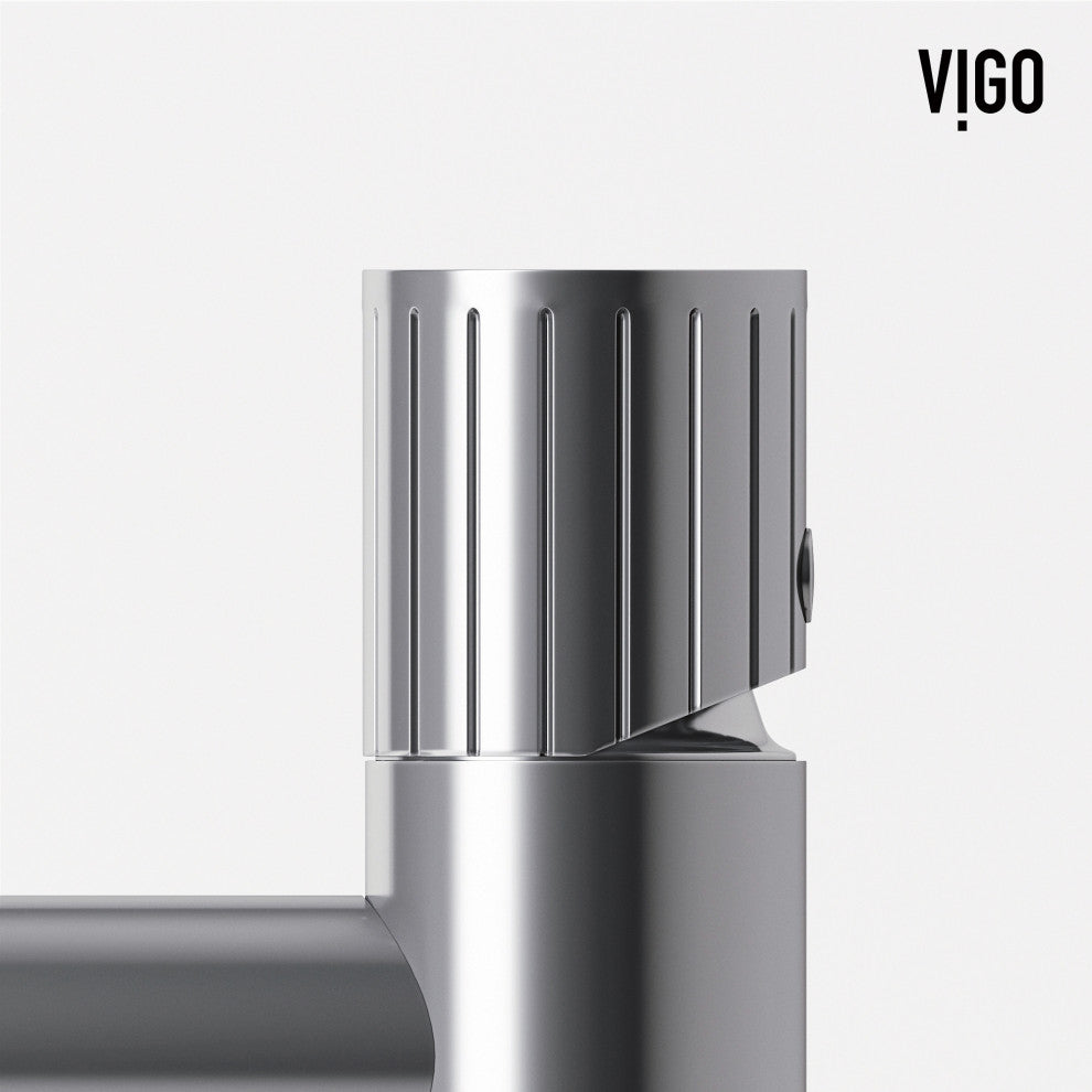 VIGO Ashford 8" H Single Handle Single Hole Bathroom Faucet, Chrome, Without Extras