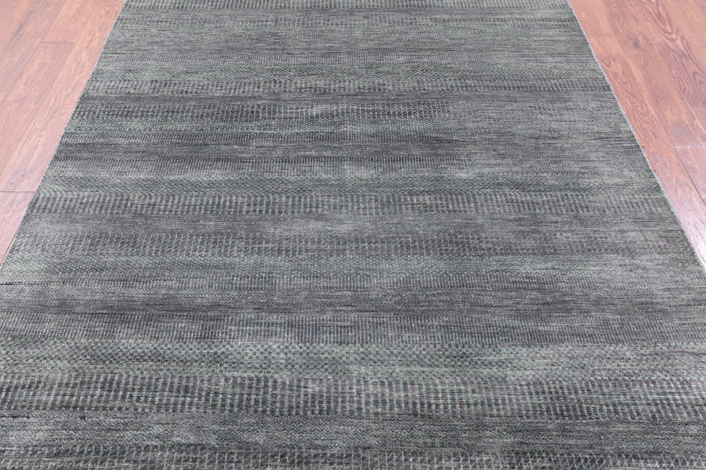 5' 11" X 8' 11" Savannah Grass Handmade Wool and Silk Rug Q11936