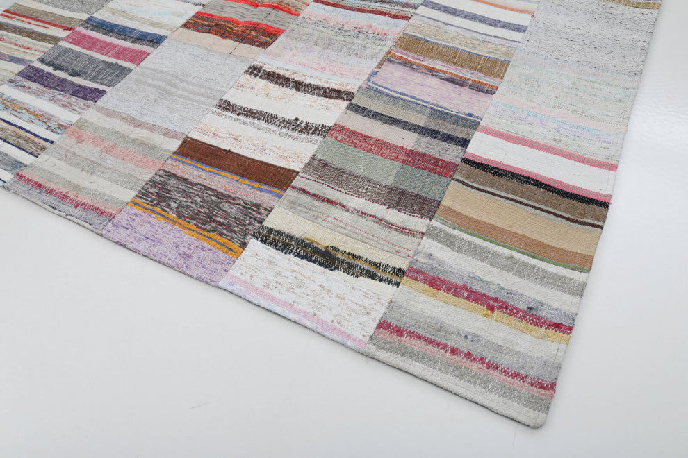 Rug N Carpet - Handmade Oriental 8' 1'' x 11' 7'' Vintage Patchwork Kilim Rug