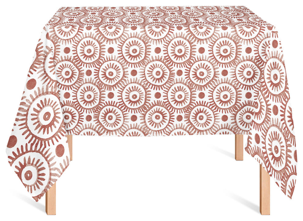 Boho Circles Red 58x58 Tablecloth