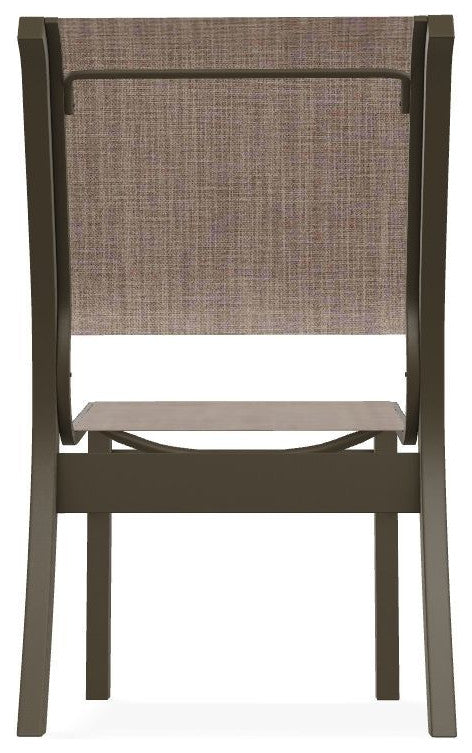 Leeward Sling Stackable Outdoor Dining Chair, Augustine Fennel/Beachwood