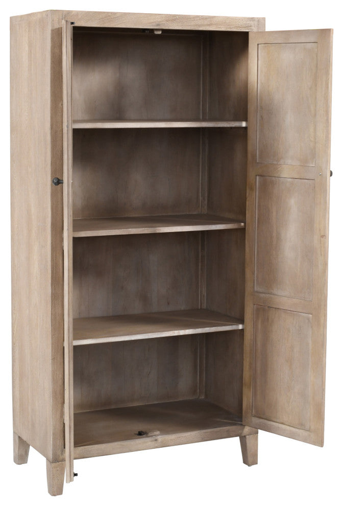Orchard Tall Cabinet, Transitional Light Ash Ivory, Reclaimed Solid Wood