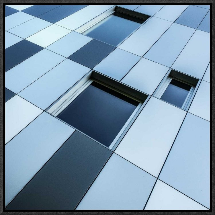 "Shades Of Blue" Framed Canvas Giclee by Luc Vangindertael, 17x17"