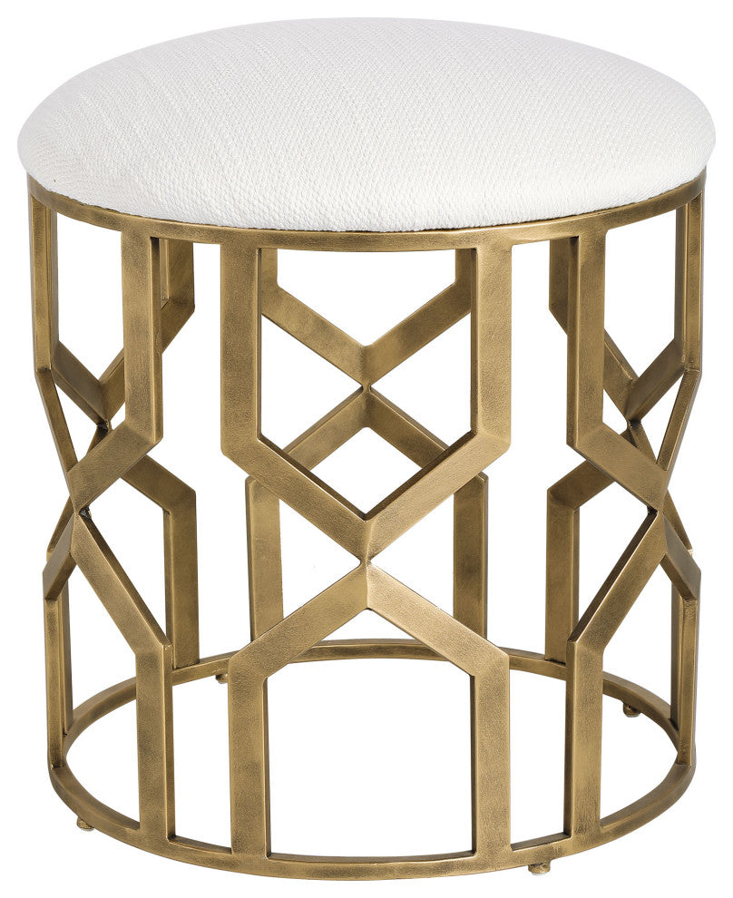 Uttermost Trellis Geometric Accent Stool