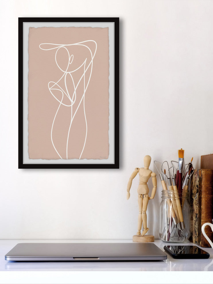 "One Line Figure" Framed Painting Print, 30x45