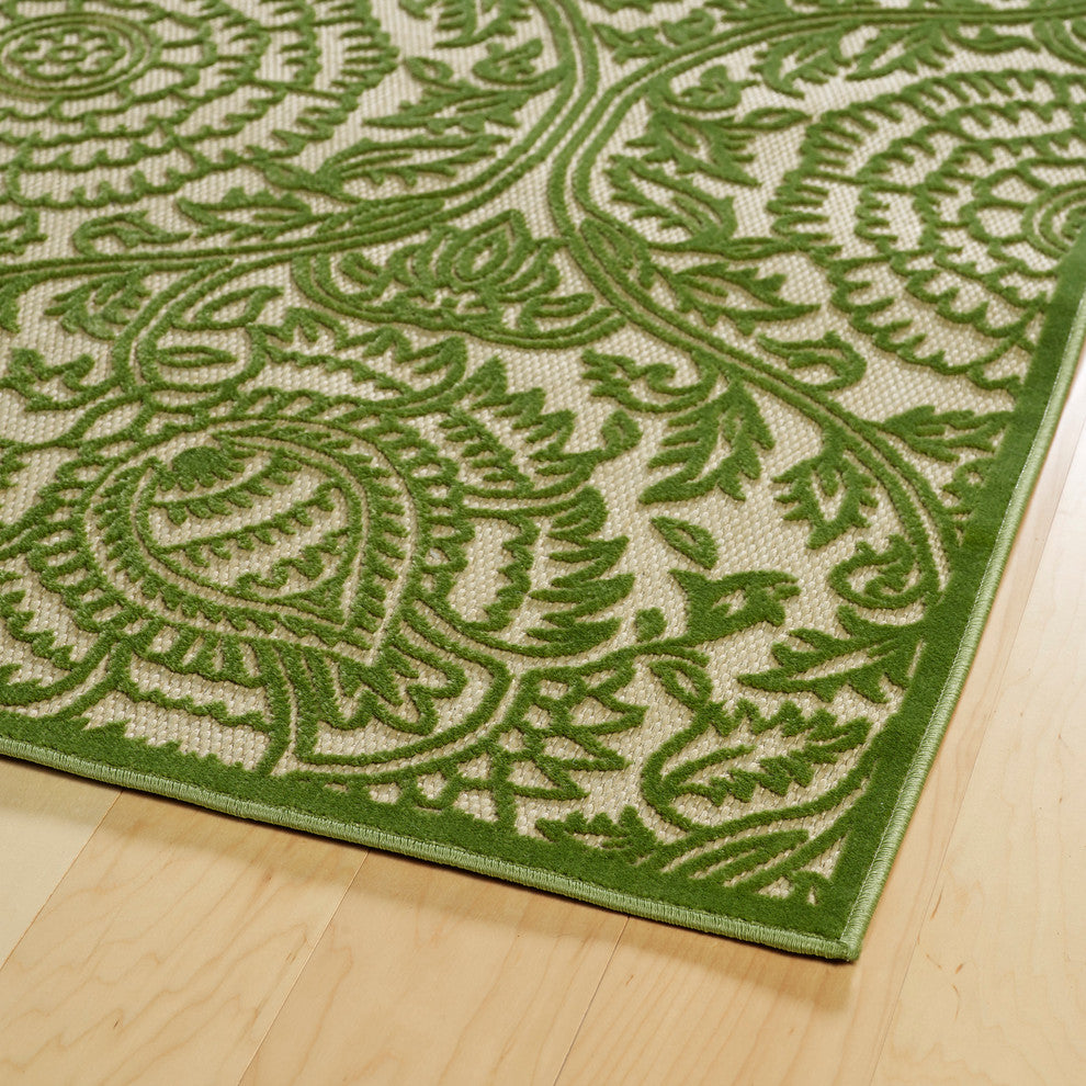 Kaleen A Breath of Fresh Air Collection Rug, Green, 2'6"x7'10"
