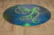 Sea life round chenille area rugs from my art. Approximately 60", Green Octopus,