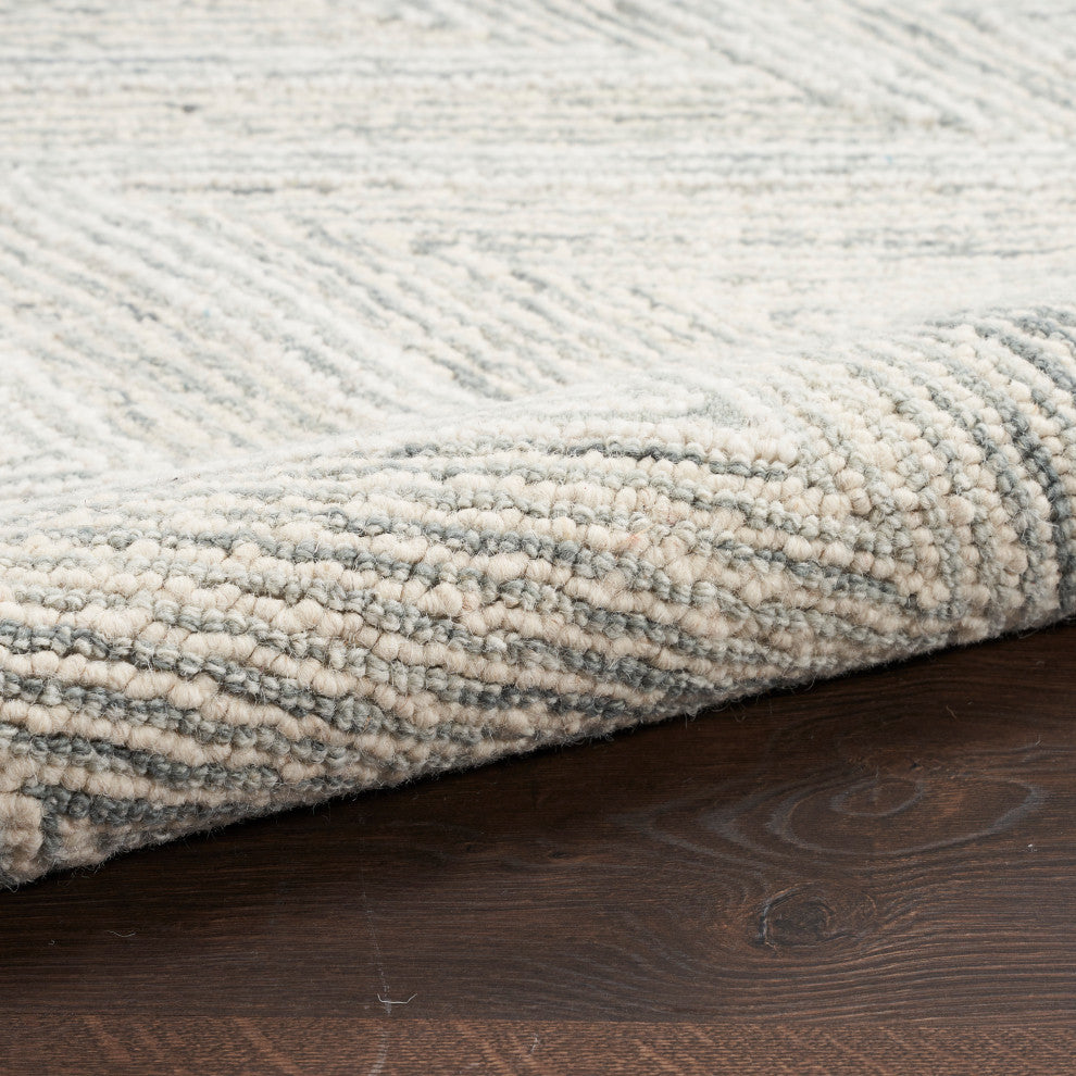 Nourison Interlock 5' x 7'6" Teal Modern Indoor Rug