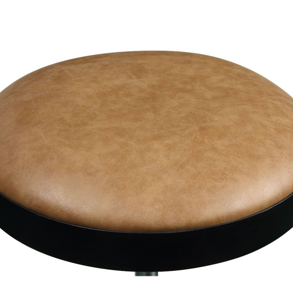 Acme Ouray Adjustable Stool With Swivel Set-2 Vintage Caramel PU and Black