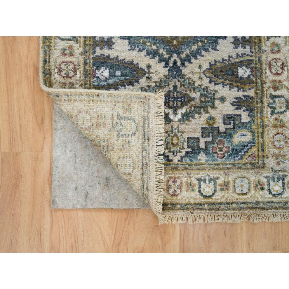 Ivory Hand Knotted Reimagined Viss Design Runner Oriental Rug, 2'6"x9'10"