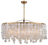 Elsa Five Light Linear Chandelier in Natural Brass