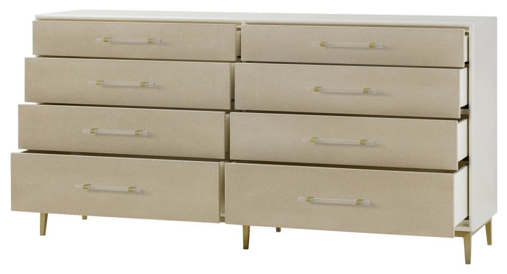 Sonder Living Alice Dresser 8 Drawer | Emboss Faux Shagreen