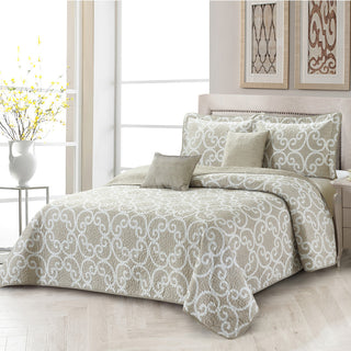 5 Piece Glena Gatework Bedspread, 90" X 90