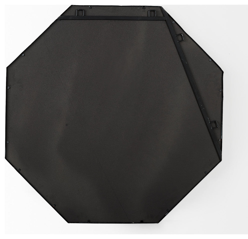 Helix Black Metal Frame Octogonal Mirror, 38" x 38"