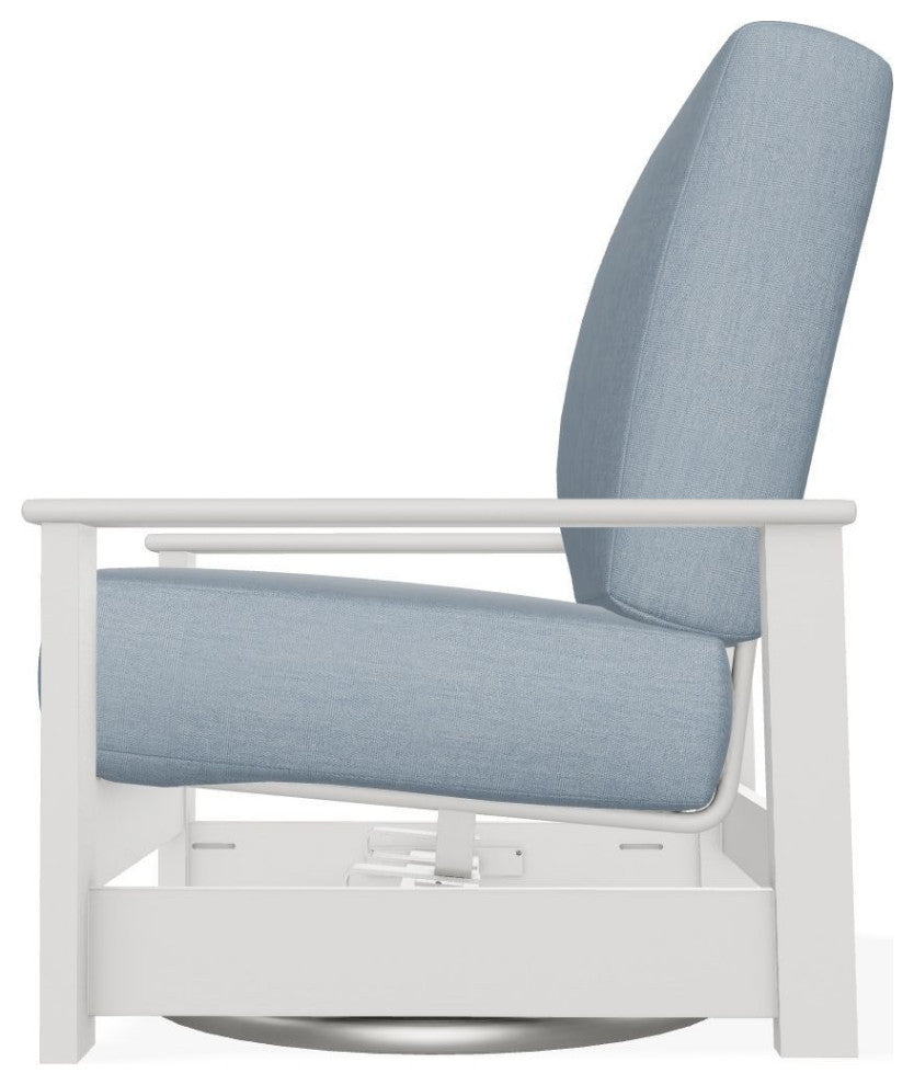 Leeward Deep Seat Outdoor Hidden Swivel Rocker, Canvas Haze/Snow