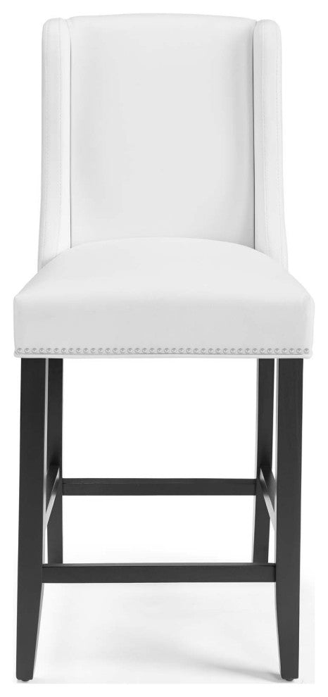 Baron Faux Leather Counter Stool-White