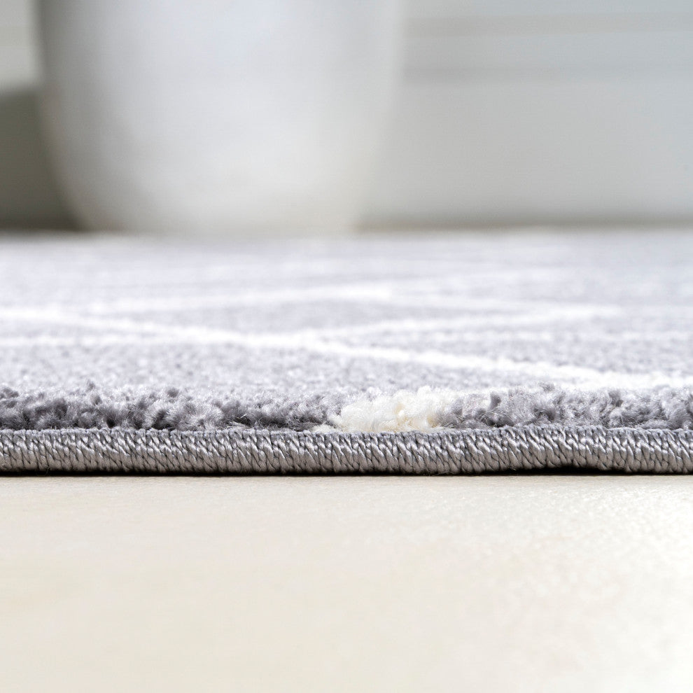 Tumbling Blocks Modern Geometric Gray/White 3'x5' Area Rug