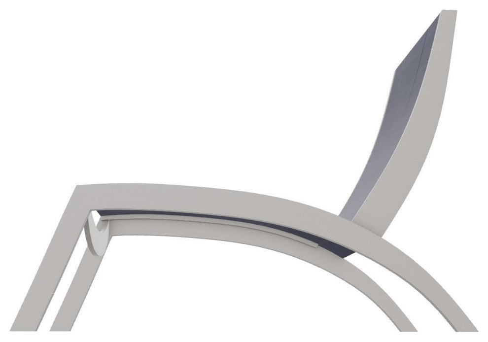 Dune Sling Stackable Outdoor Hydro-Lounge Chaise, Collect Indigo/Warm Gray