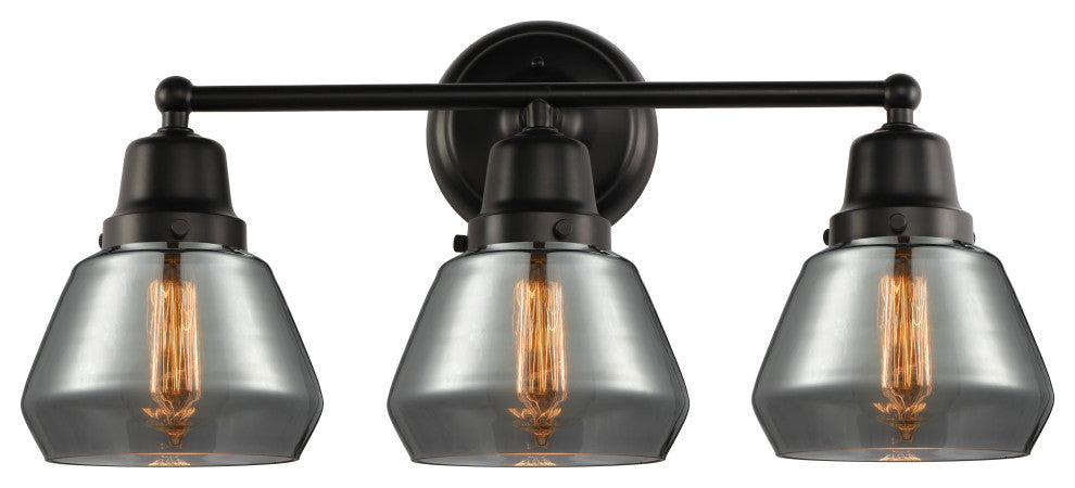 Innovations 623-3W-BK-G173 3-Light Bath Vanity Light, Matte Black