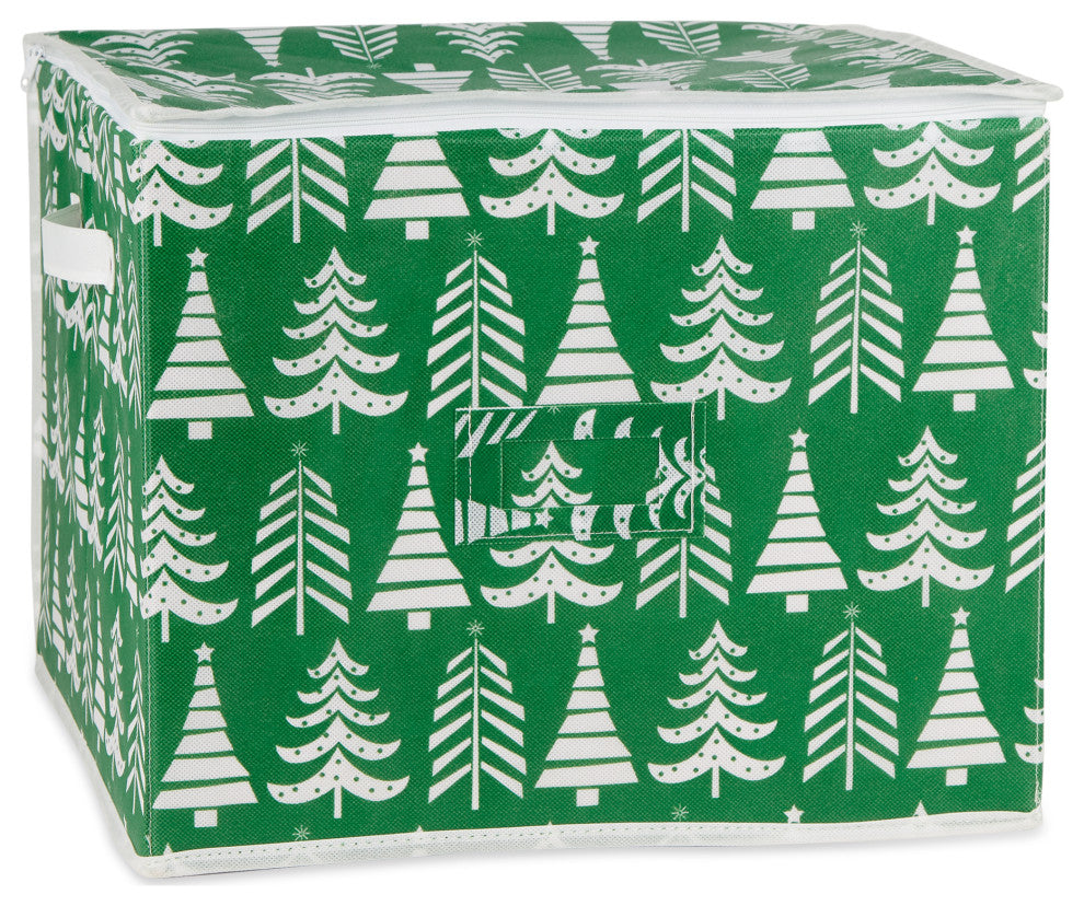 DII Triple Christmas Tree Print Ornament Storage, Large