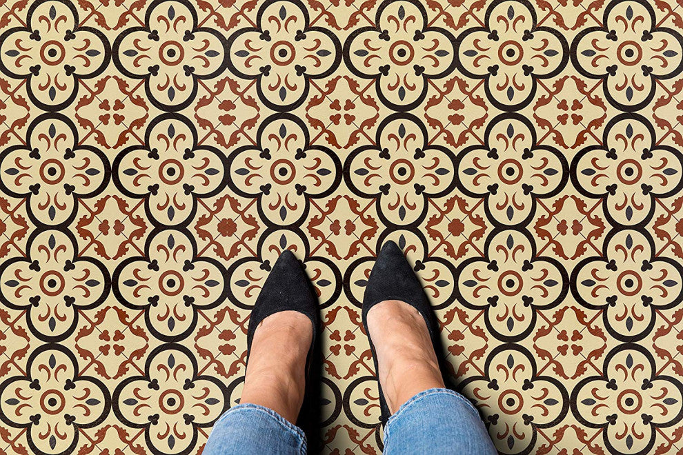 Achim Home Furnishing Retro 12" x 12" Self Adhesive Floor Tiles Burch 20 Tiles/