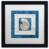 'Sea Shell II on Blue' Matted Framed Canvas Art by Belinda Aldrich